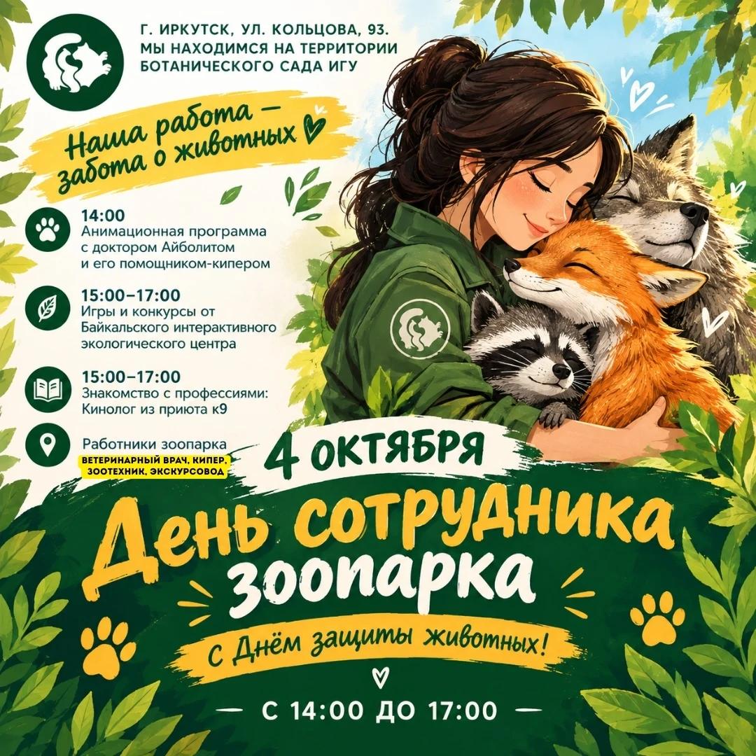 В Иркутском Зоосаде пройдёт семейный праздник ко Дню защиты животных